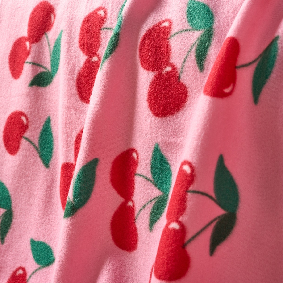 OHS Cherry Print Fleece Throw - Pink/Red>