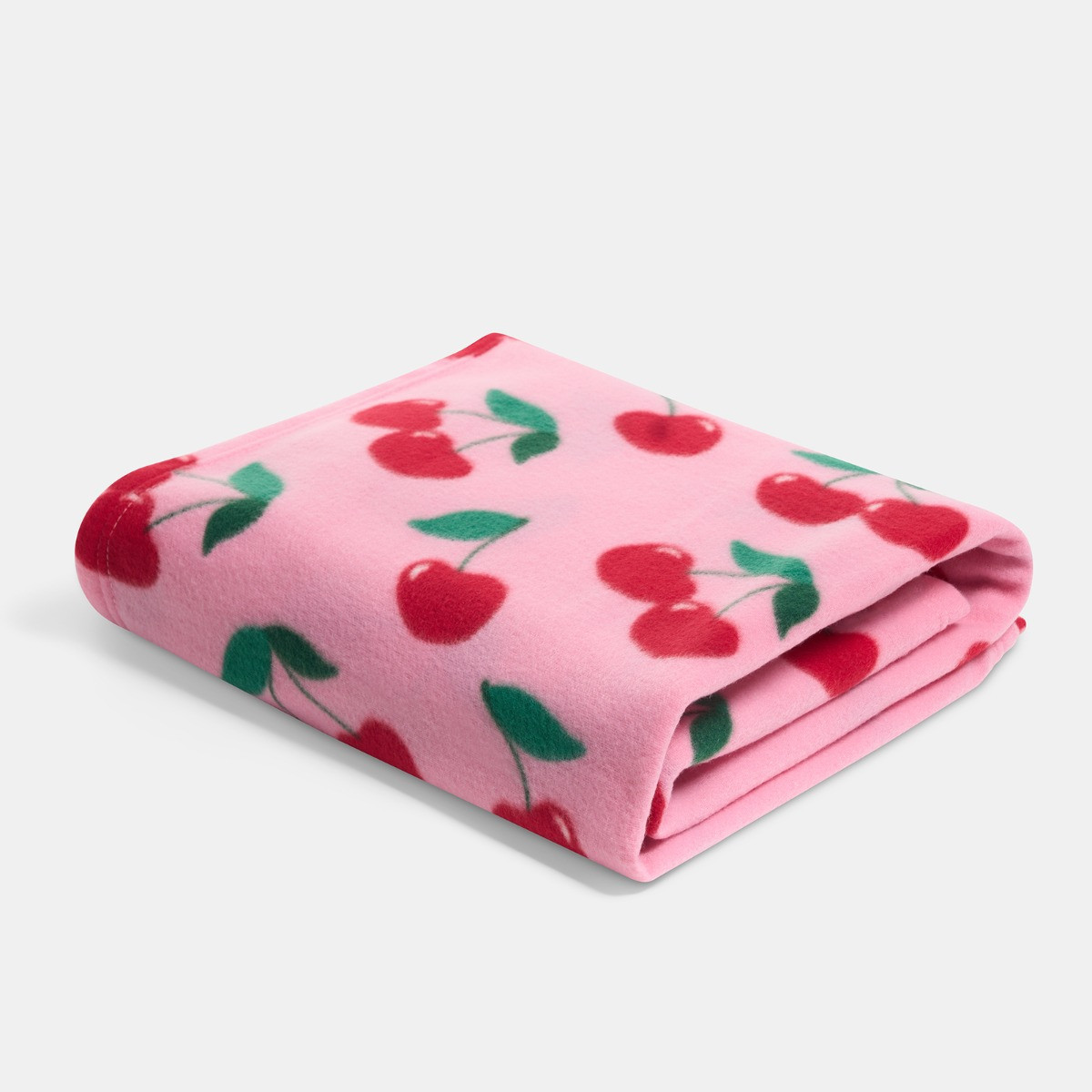 OHS Cherry Print Fleece Throw - Pink/Red>