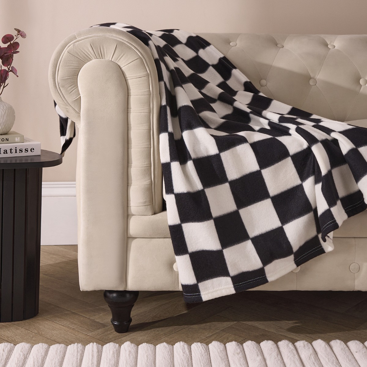 OHS Checkerboard Fleece Throw - Monochrome>
