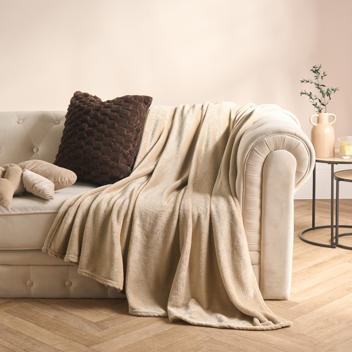 OHS Supersoft Throw, Natural - 120 x 150cm>