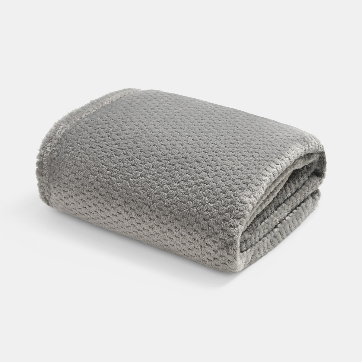 OHS Waffle Fleece Throw - Mid Grey>