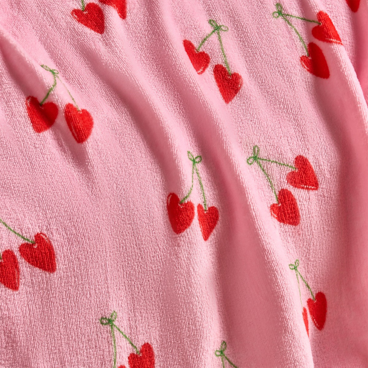 OHS Cherry Print Ultra Soft Throw - Pink>