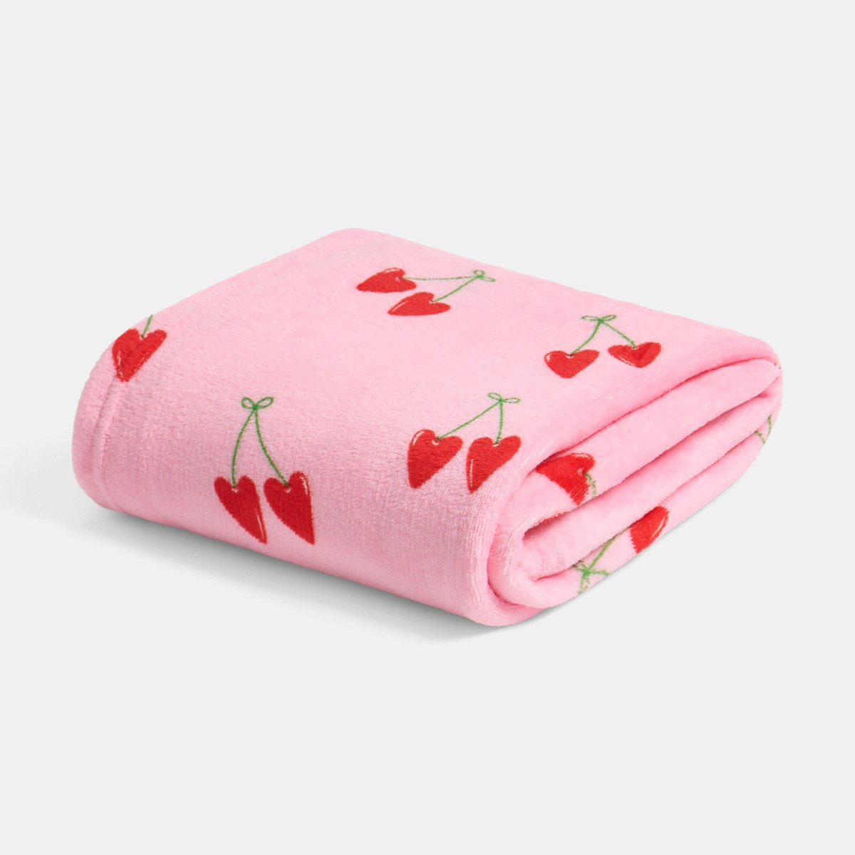 OHS Cherry Print Ultra Soft Throw - Pink>