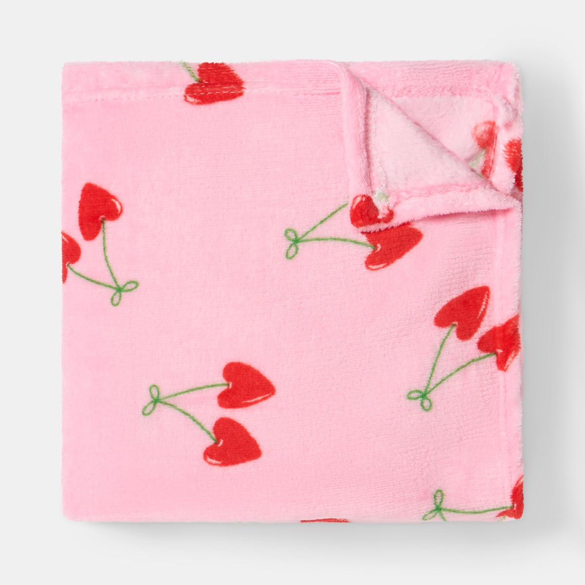 OHS Cherry Print Ultra Soft Throw - Pink>