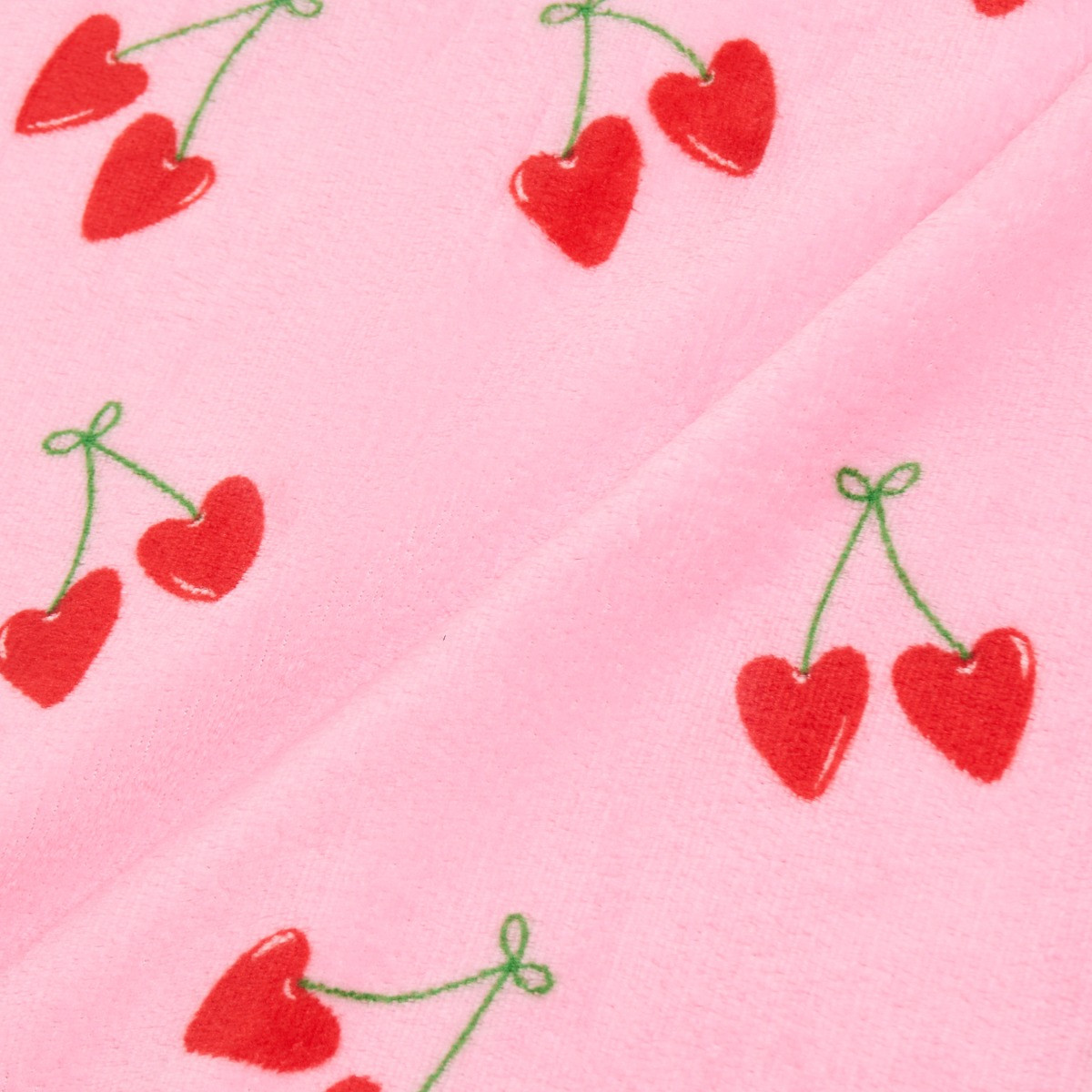 OHS Cherry Print Ultra Soft Throw - Pink>