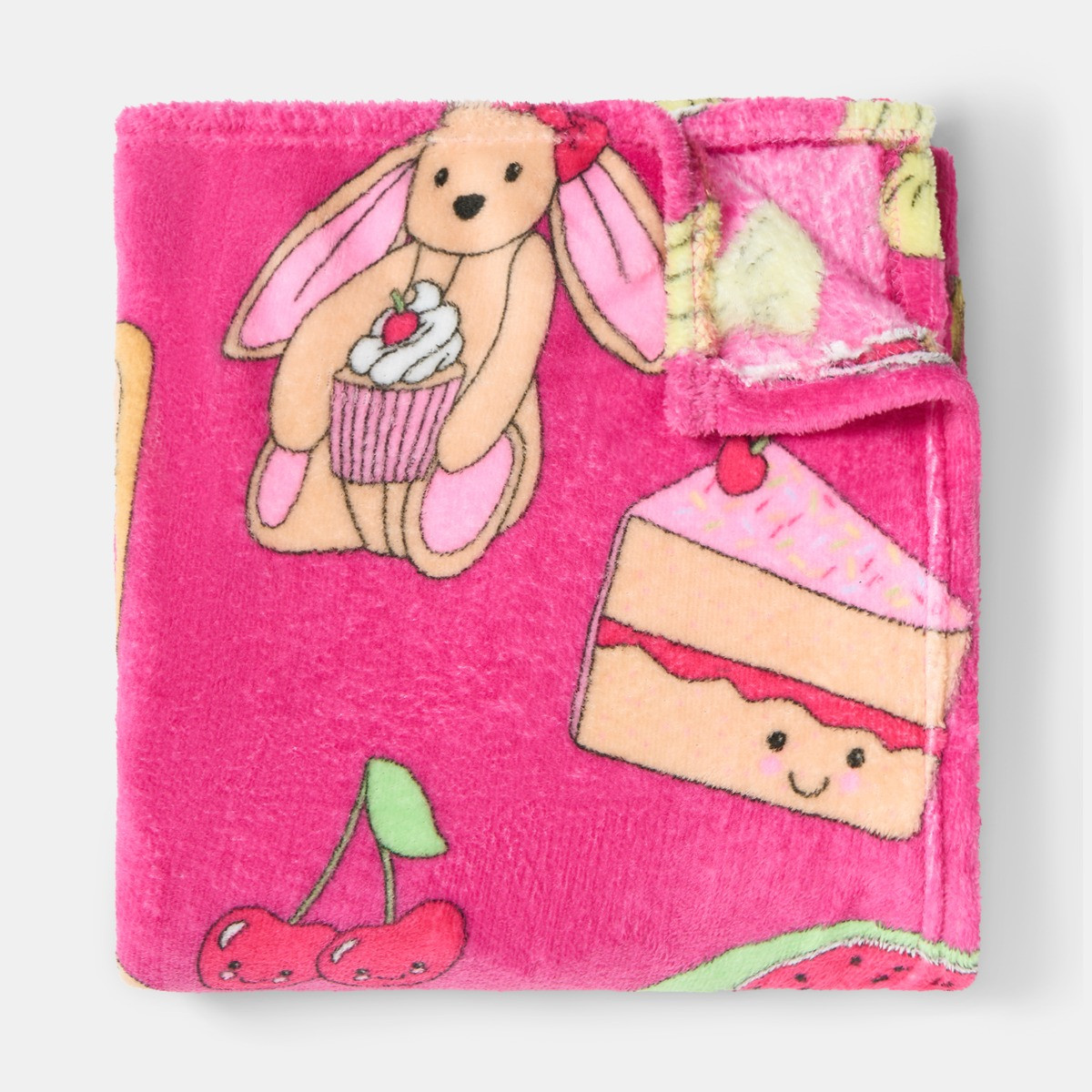 OHS Sweetie Pies Print Ultra Soft Throw - Magenta>