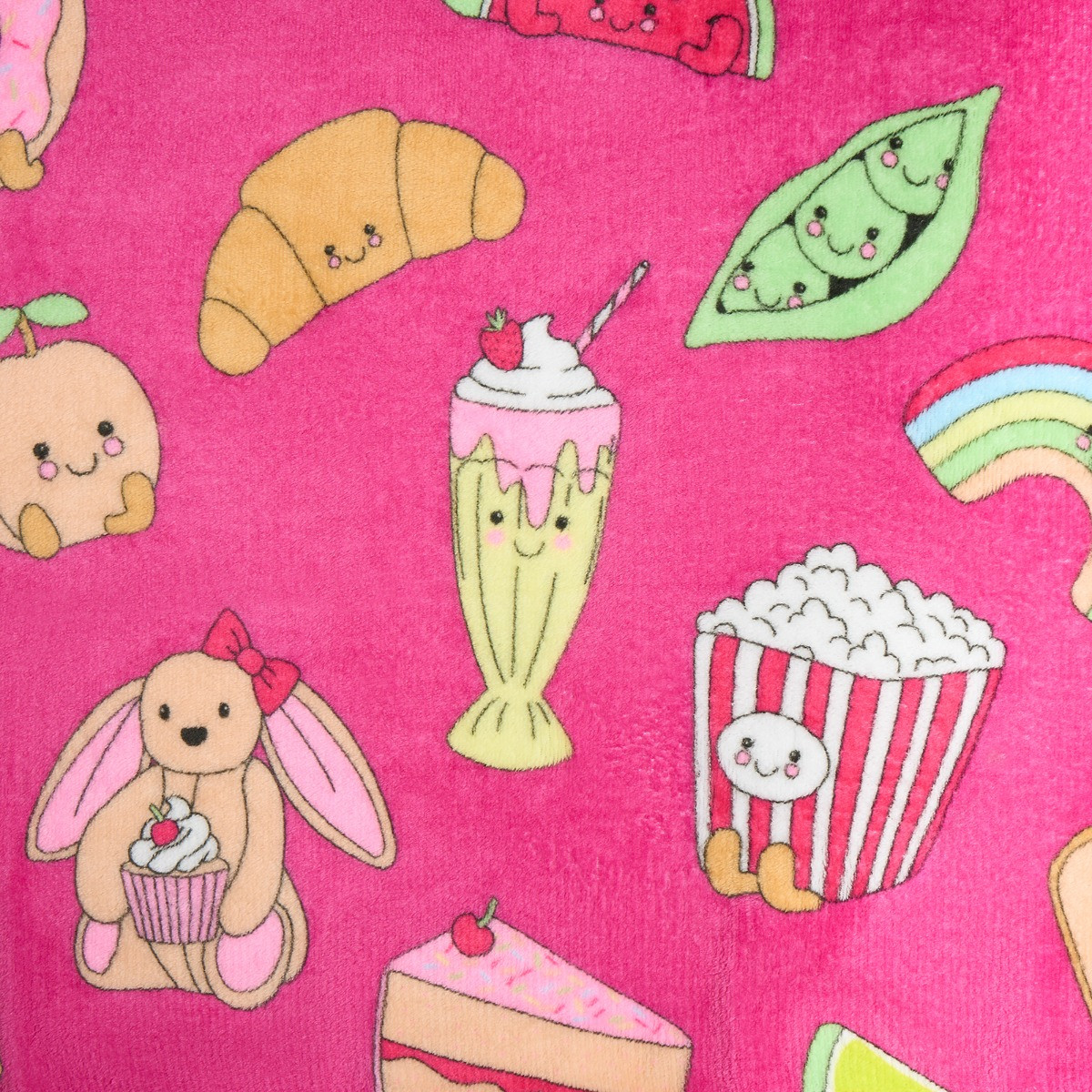 OHS Sweetie Pies Print Ultra Soft Throw - Magenta>