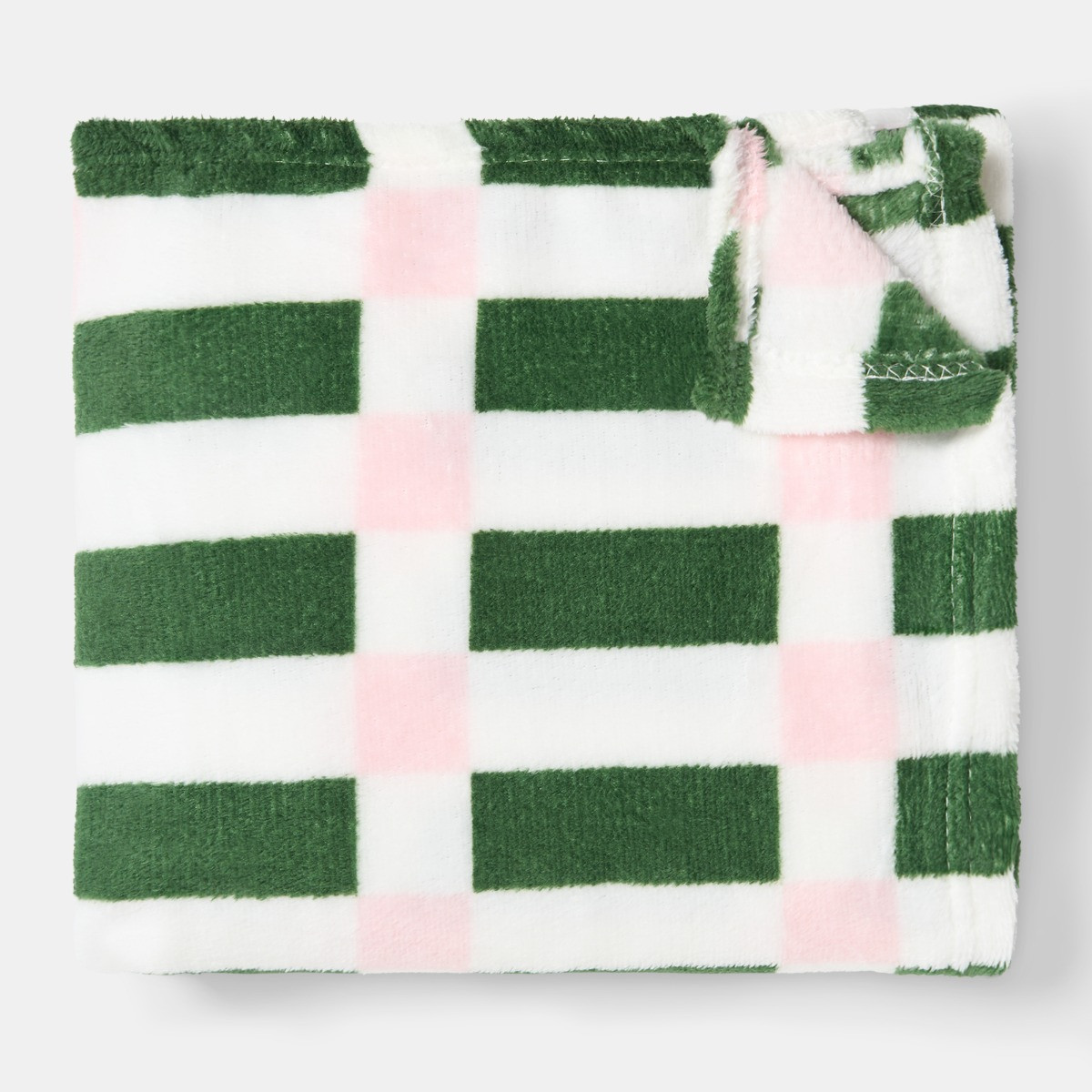 OHS Geometric Print Ultra Soft Throw - Green/Pink>