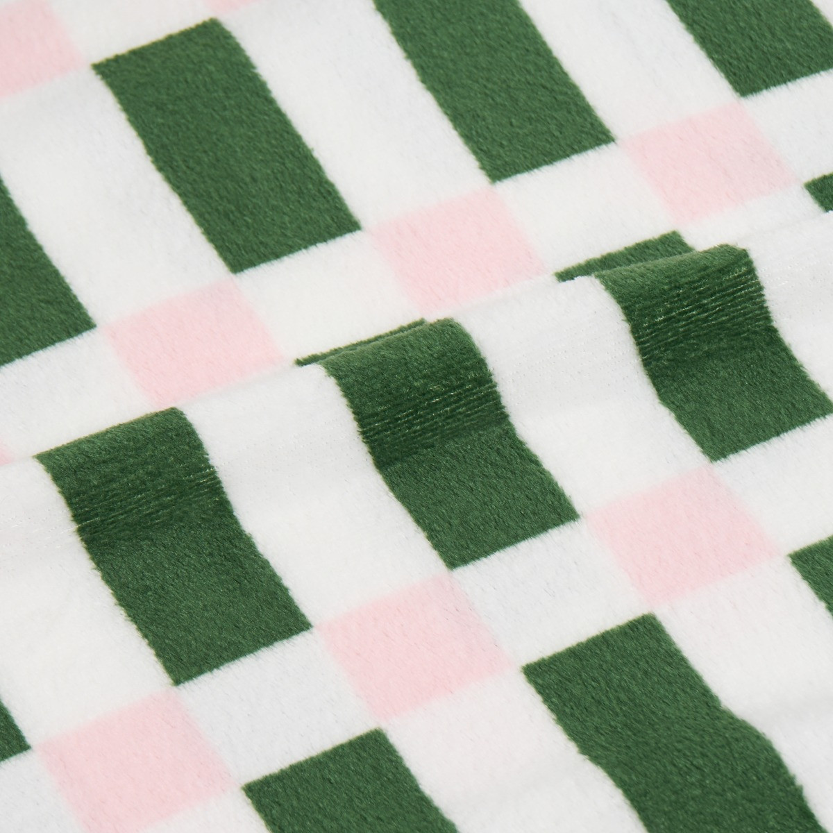 OHS Geometric Print Ultra Soft Throw - Green/Pink>