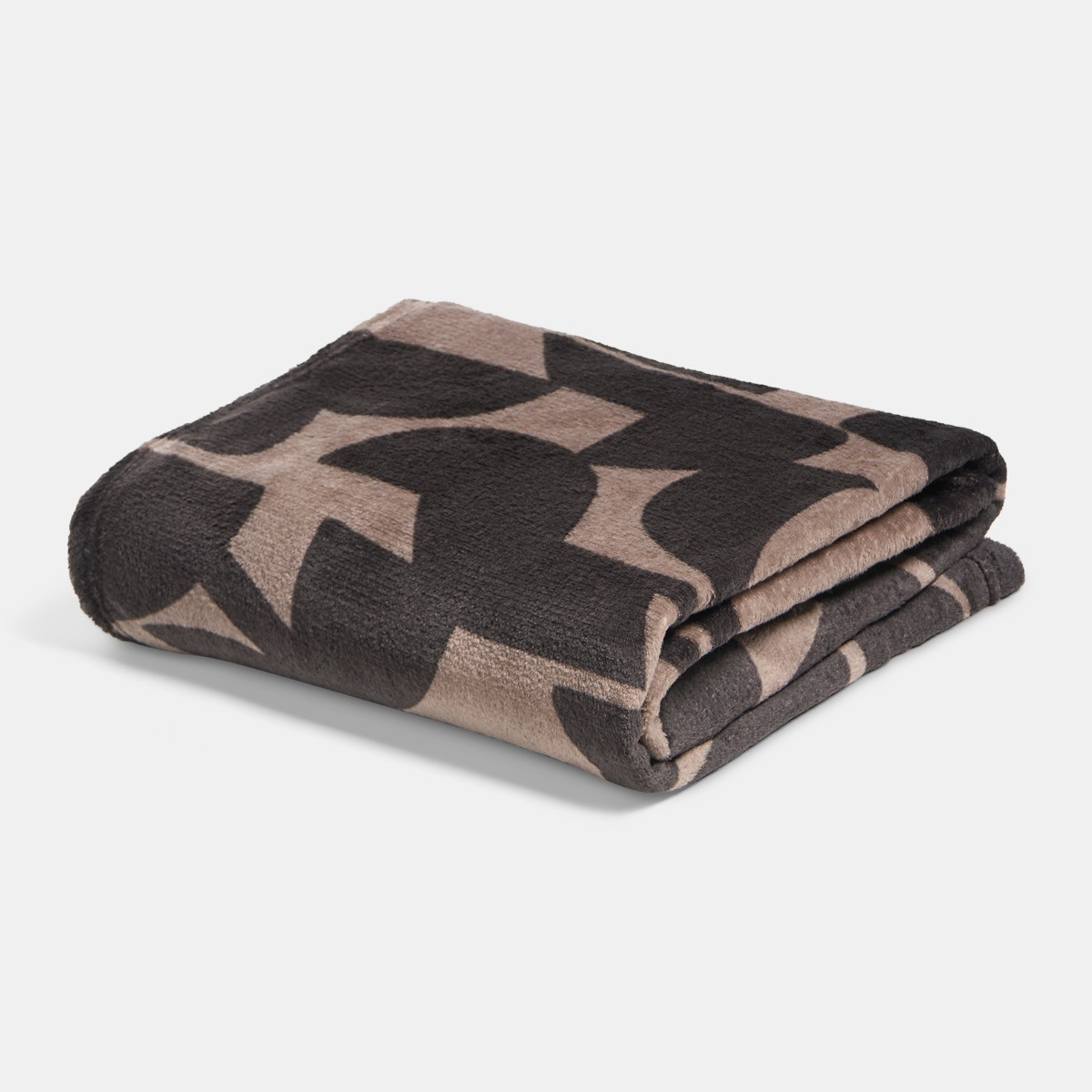 OHS Abstract Print Ultra Soft Throw - Brown>