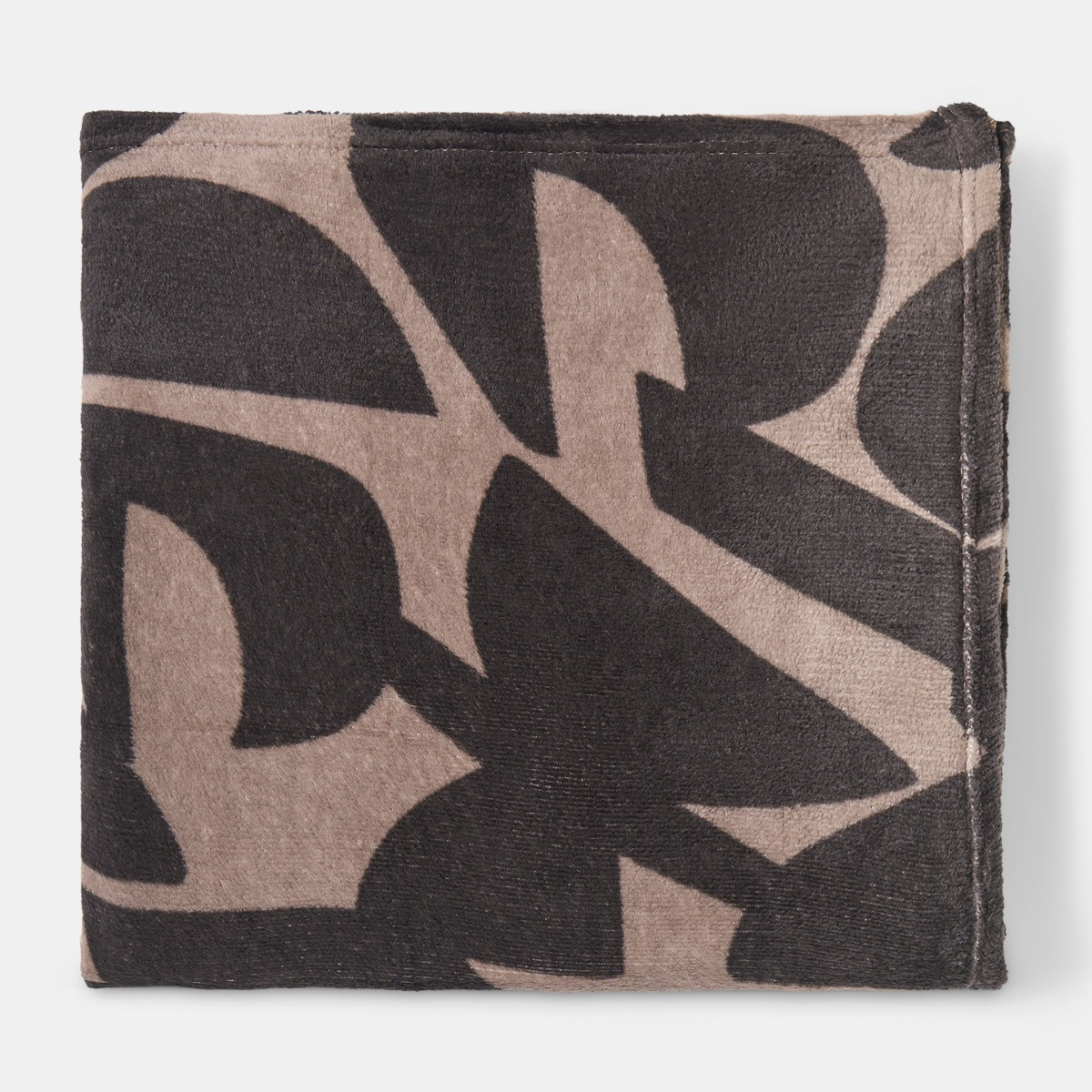 OHS Abstract Print Ultra Soft Throw - Brown>