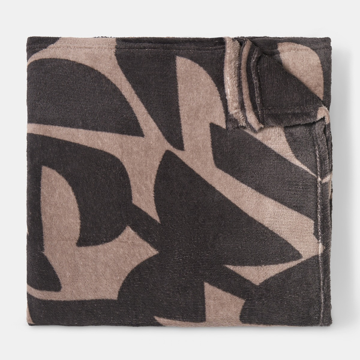 OHS Abstract Print Ultra Soft Throw - Brown>