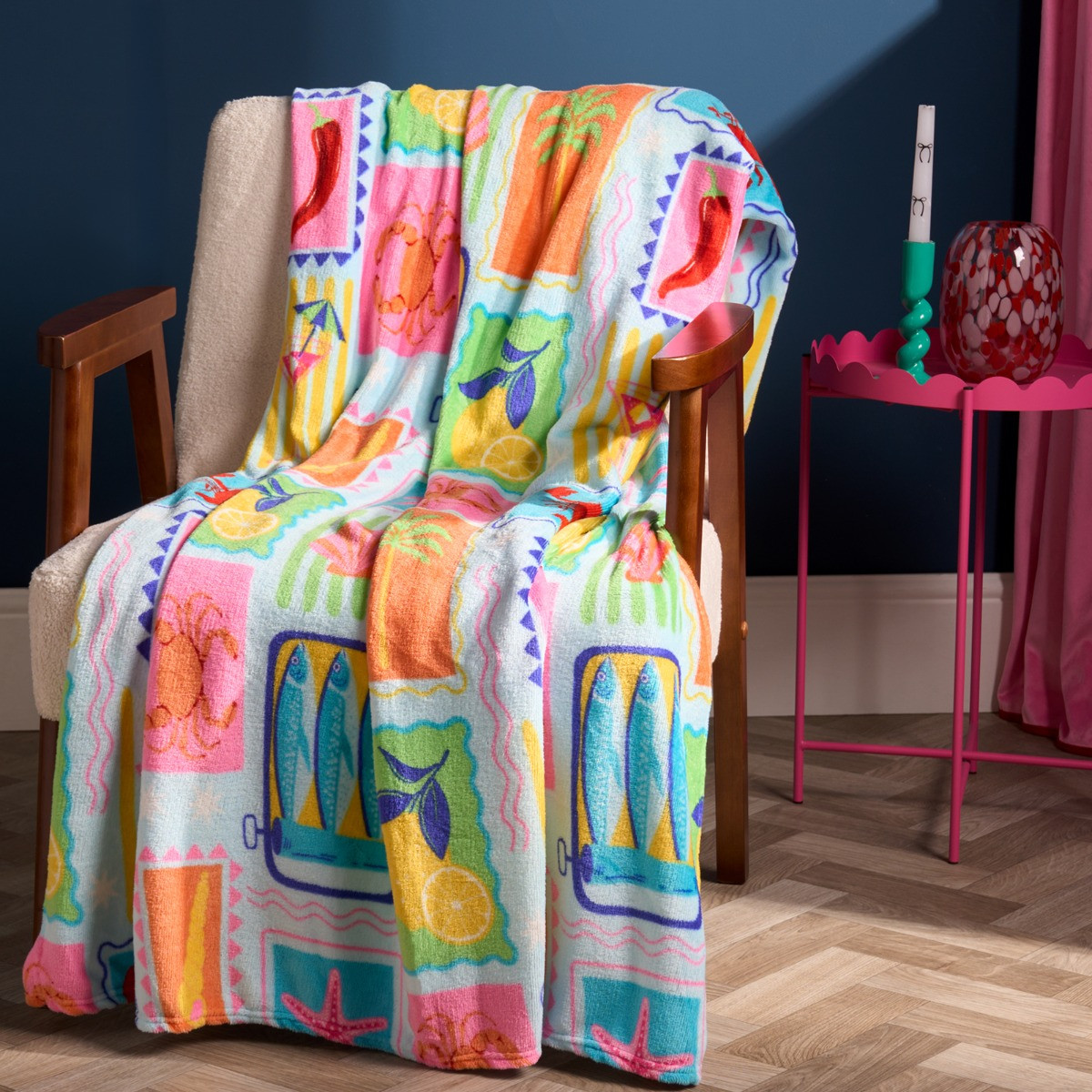 OHS Postcard Print Ultra Soft Throw - Multi>