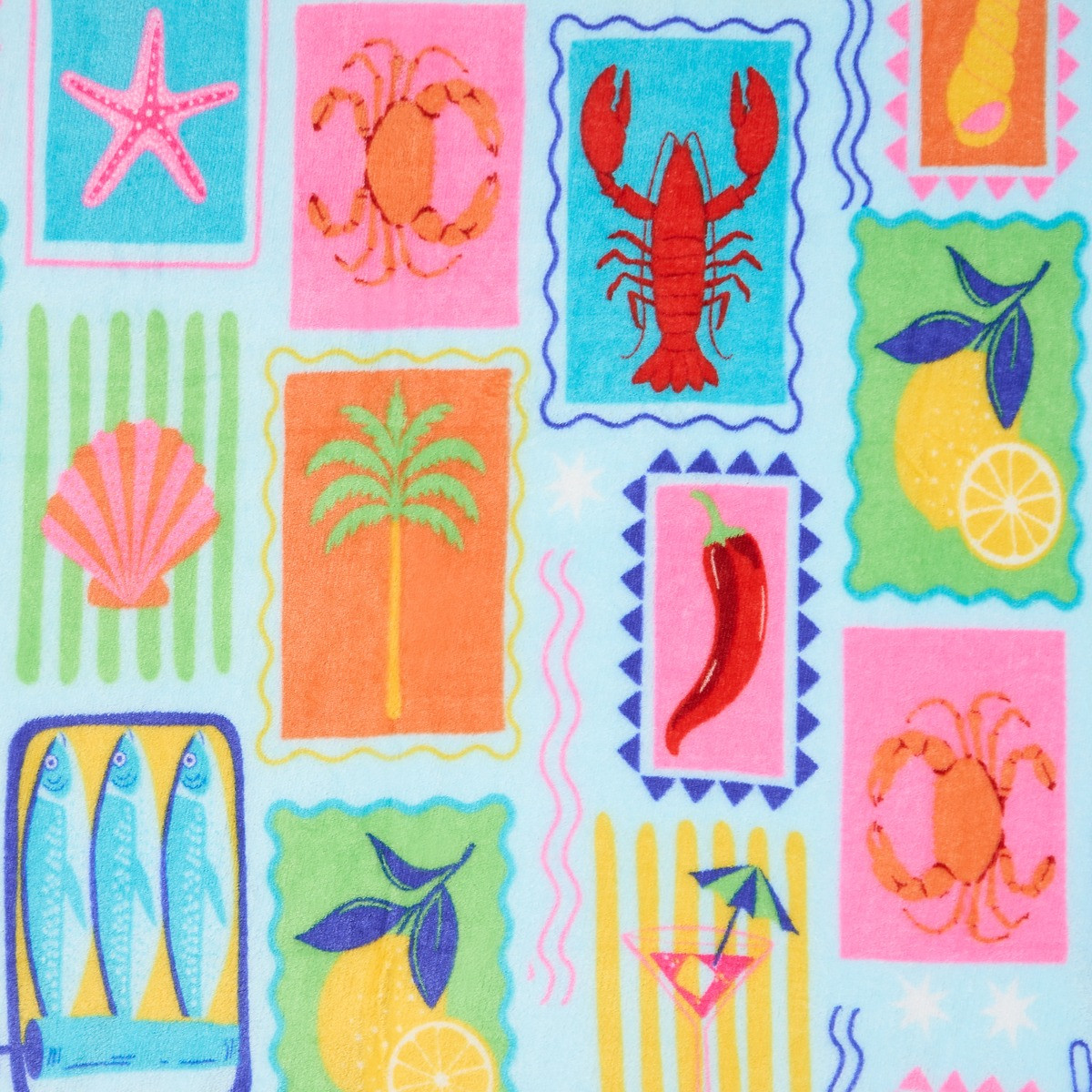 OHS Postcard Print Ultra Soft Throw - Multi>