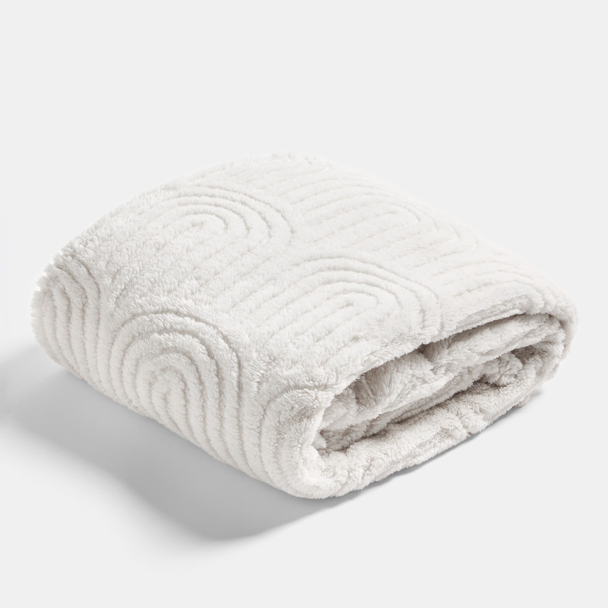 OHS Tufted Arches Teddy Fleece Throw - Stone>