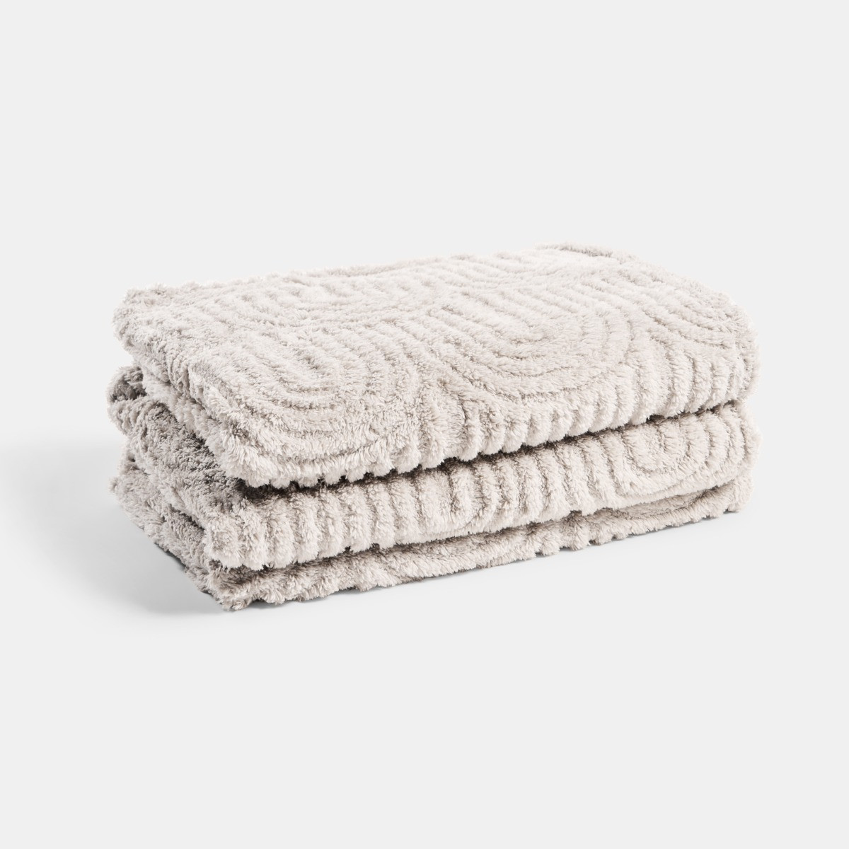 OHS Tufted Arches Teddy Fleece Throw - Stone>