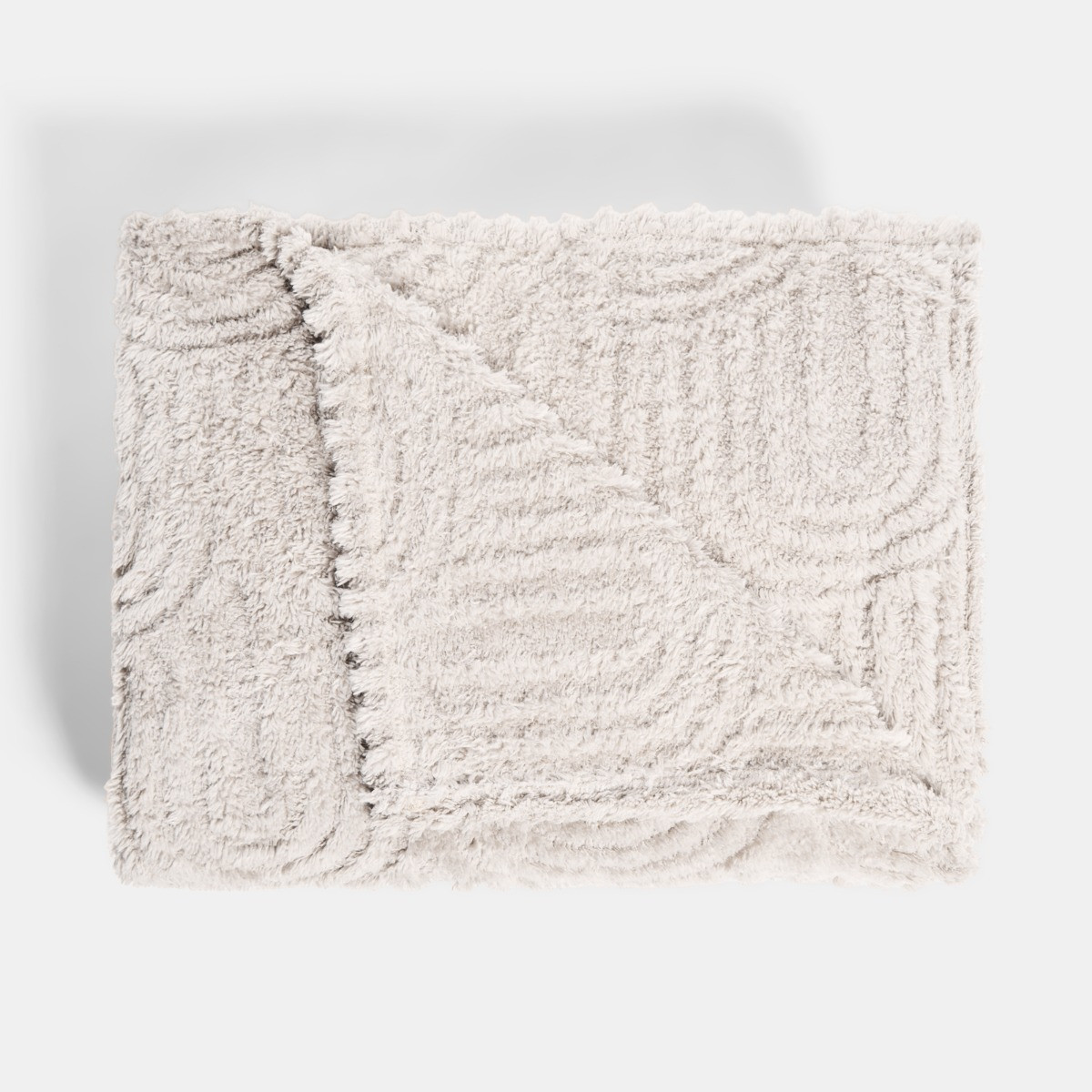 OHS Tufted Arches Teddy Fleece Throw - Stone>