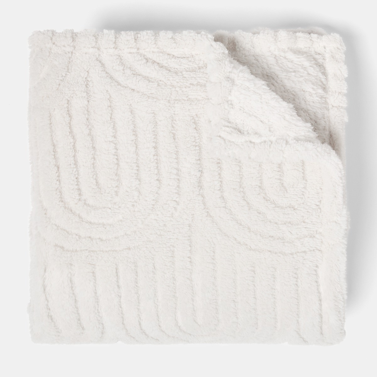 OHS Tufted Arches Teddy Fleece Throw - Stone>