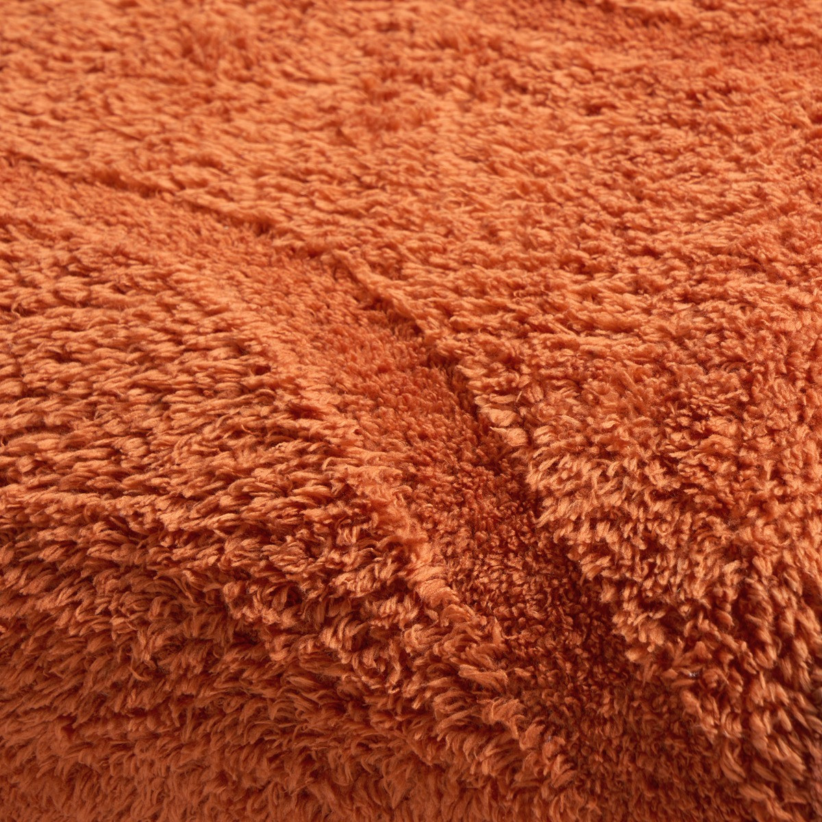 OHS Tufted Contour Teddy Fleece Throw - Rust>
