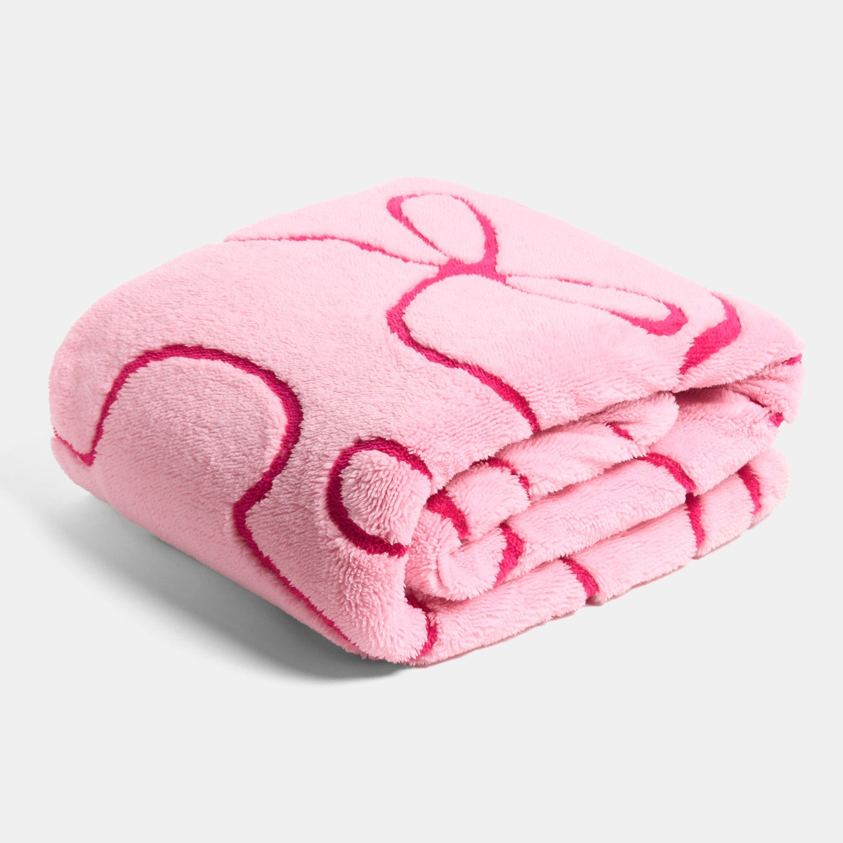 OHS Bows Tufted Fleece Throw - Pink>