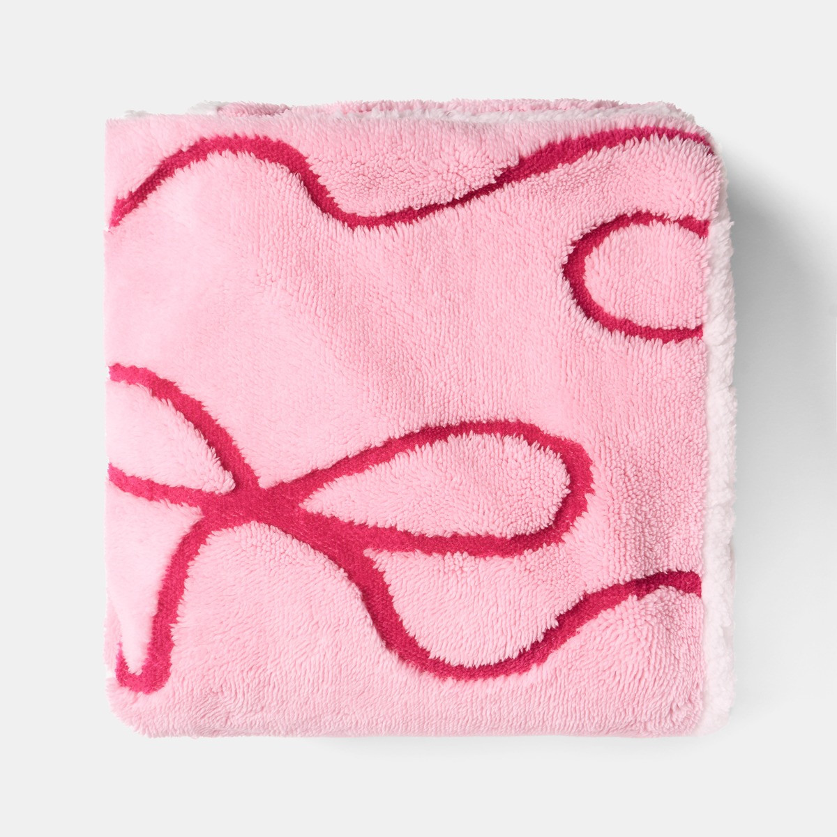 OHS Bows Tufted Fleece Throw - Pink>