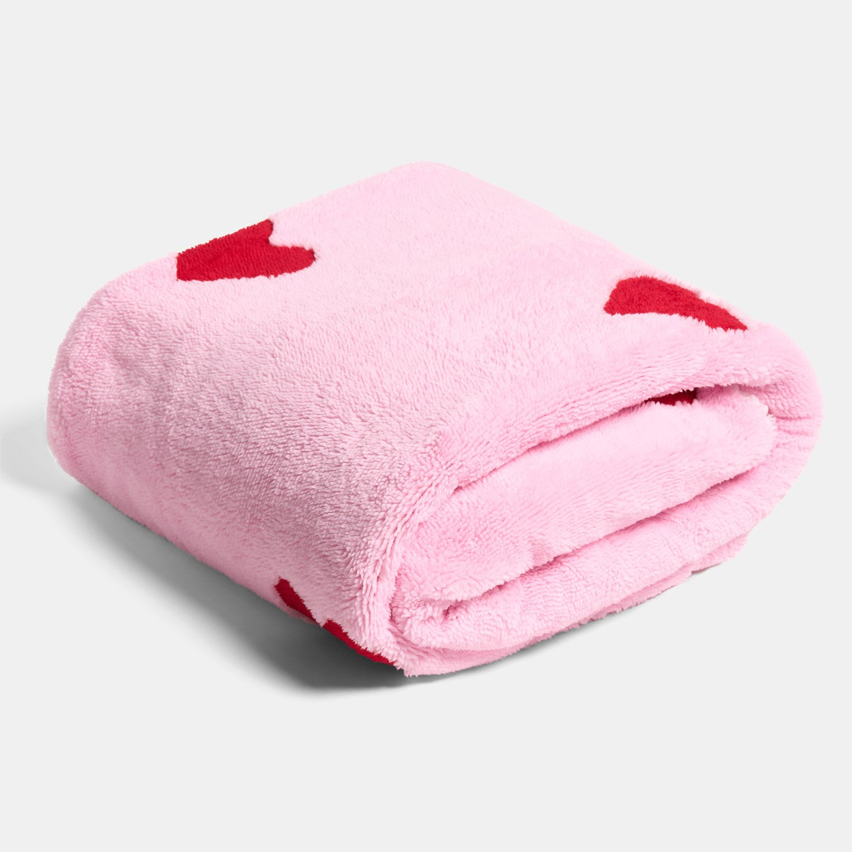 OHS Hearts Tufted Fleece Throw - Pink>