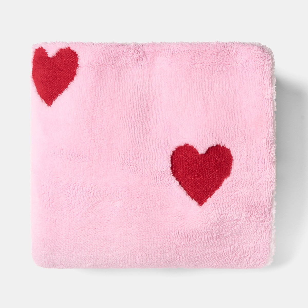 OHS Hearts Tufted Fleece Throw - Pink>
