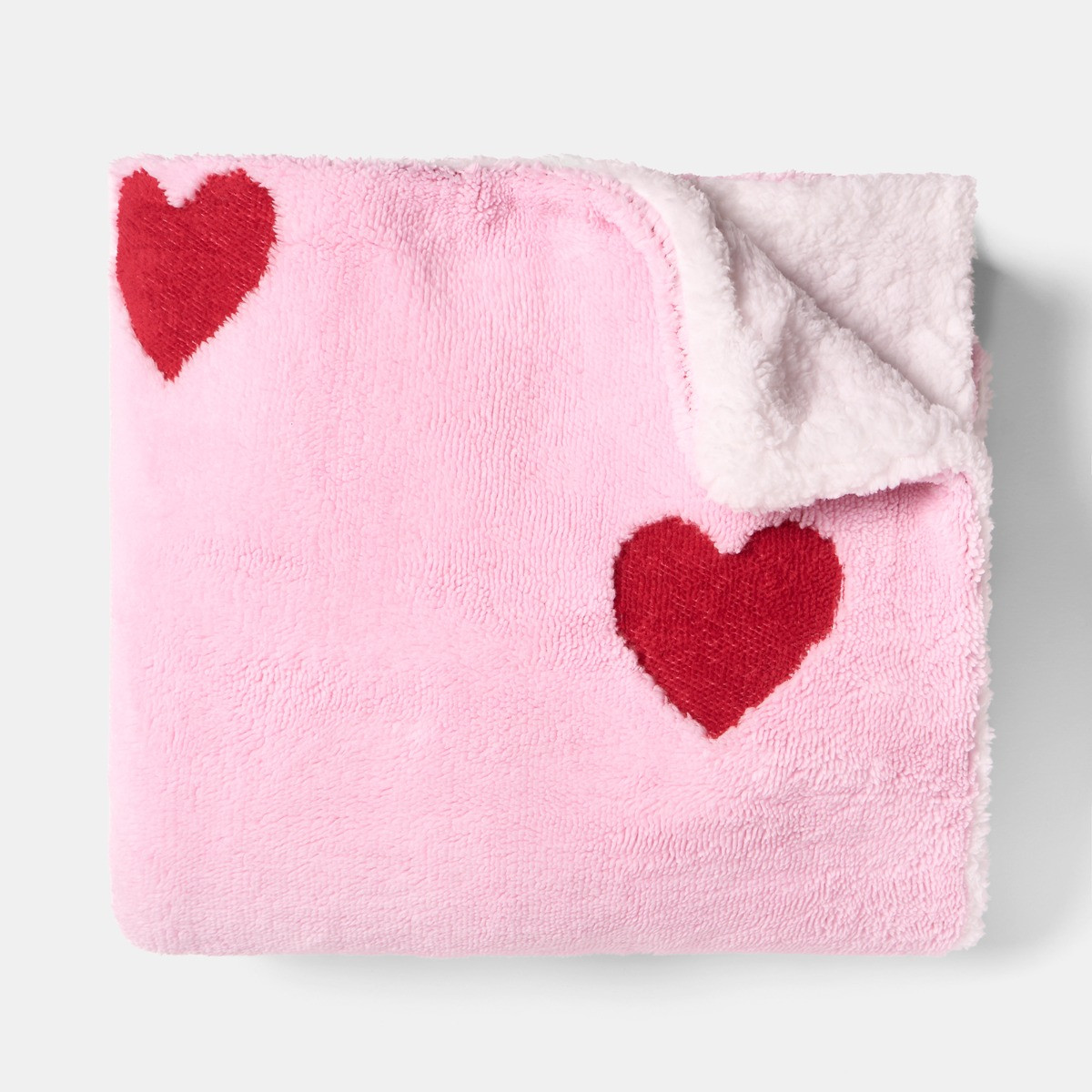 OHS Hearts Tufted Fleece Throw - Pink>