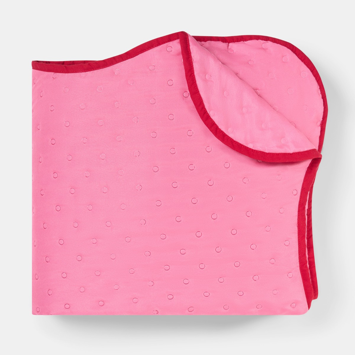 OHS Scallop Edge Quilted Throw - Pink/Red>
