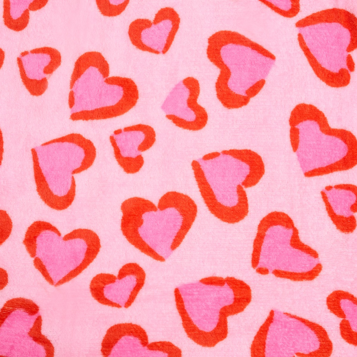 OHS Heart Leopard Print Fleece Throw - Pink/Red>