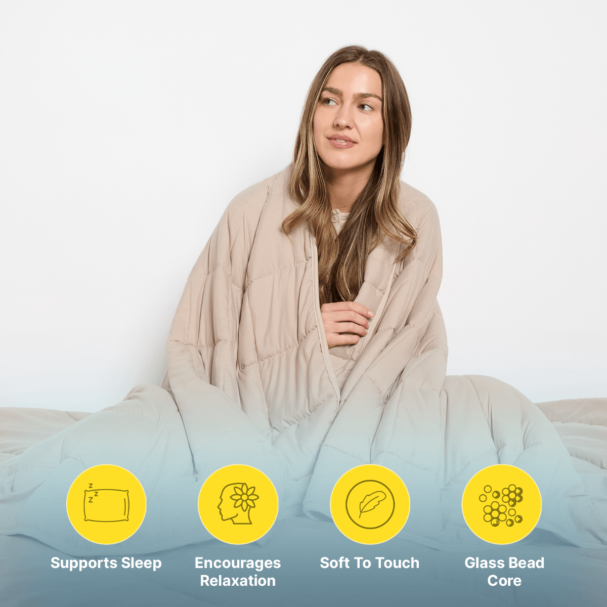 OHS Supersoft Weighted 6kg Blanket, Natural - 125 x 180cm>