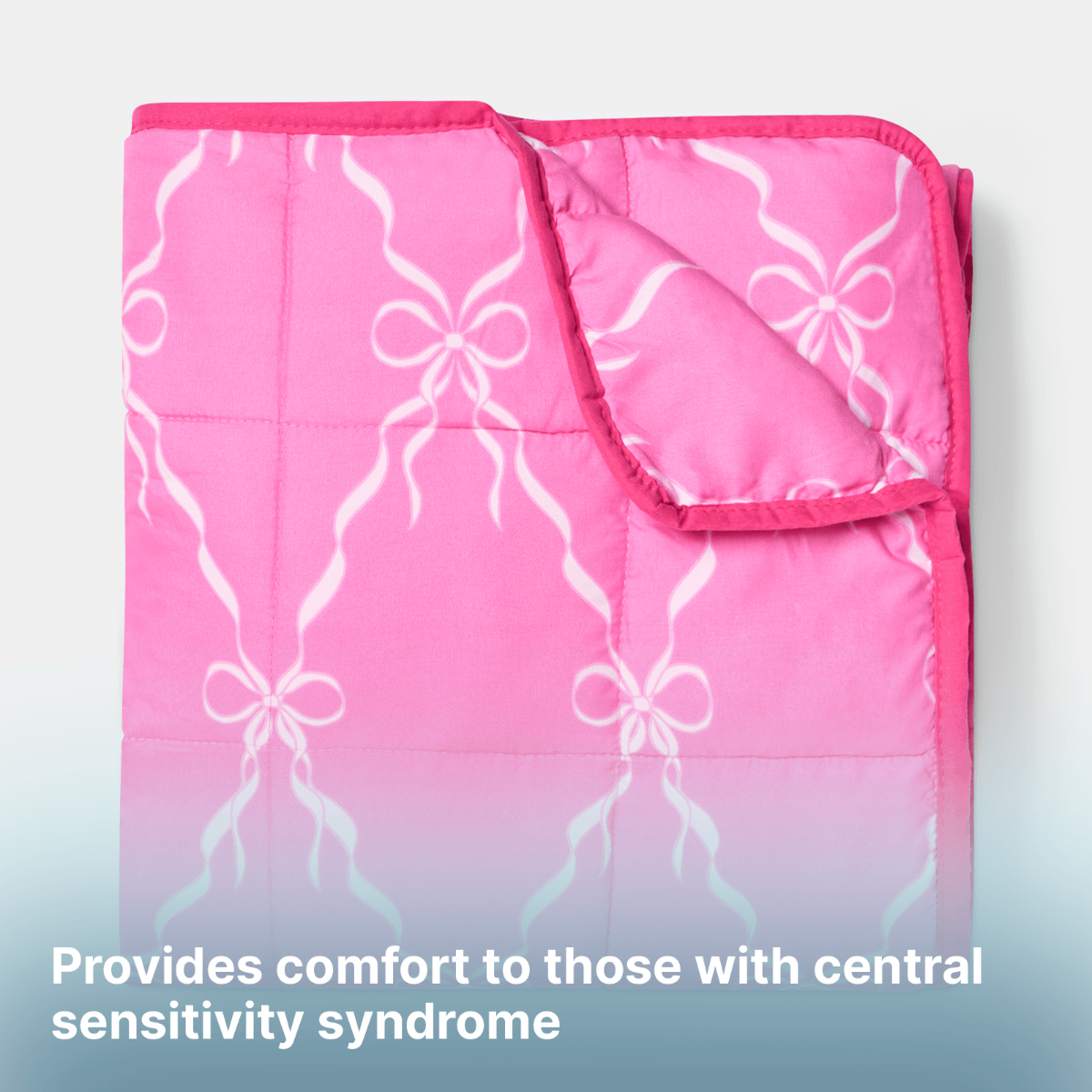 OHS Bow Print Supersoft Weighted Blanket, Hot Pink - 8kg>