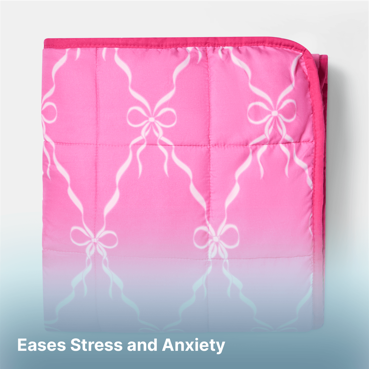 OHS Bow Print Supersoft Weighted Blanket, Hot Pink - 8kg>