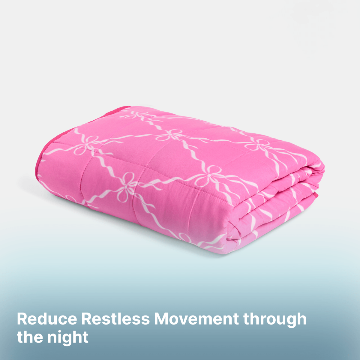 OHS Bow Print Supersoft Weighted Blanket, Hot Pink - 8kg>