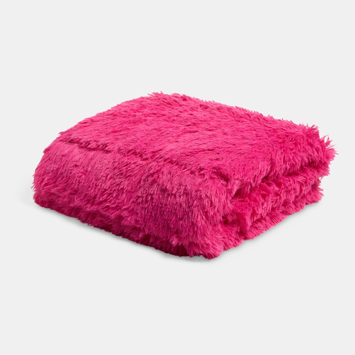 OHS Fluffy Faux Fur Weighted Blanket - Hot Pink>