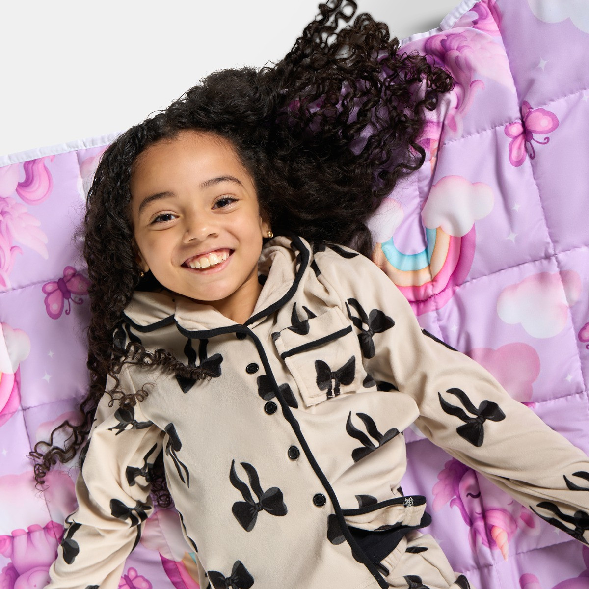 OHS Kids Unicorn Print Weighted Blanket, Lilac - 3kg>