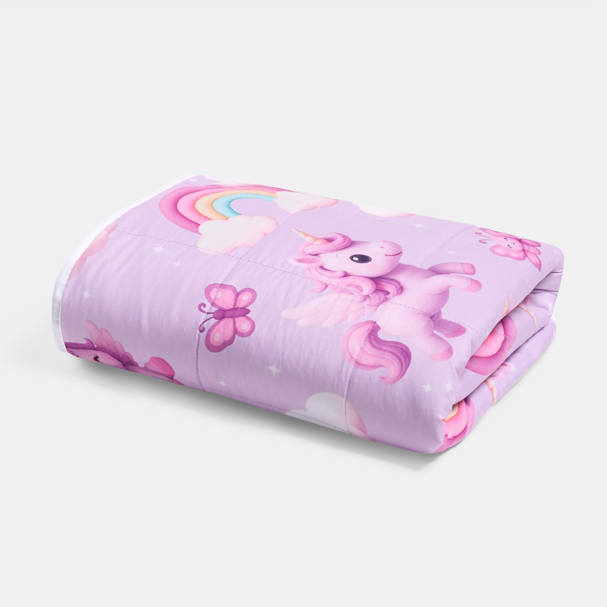 OHS Kids Unicorn Print Weighted Blanket, Lilac - 3kg>