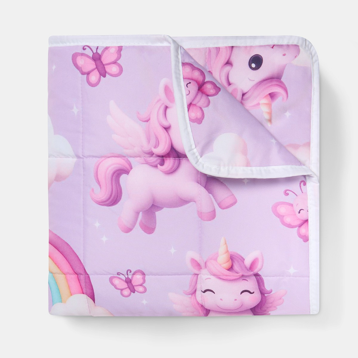 OHS Kids Unicorn Print Weighted Blanket, Lilac - 3kg>