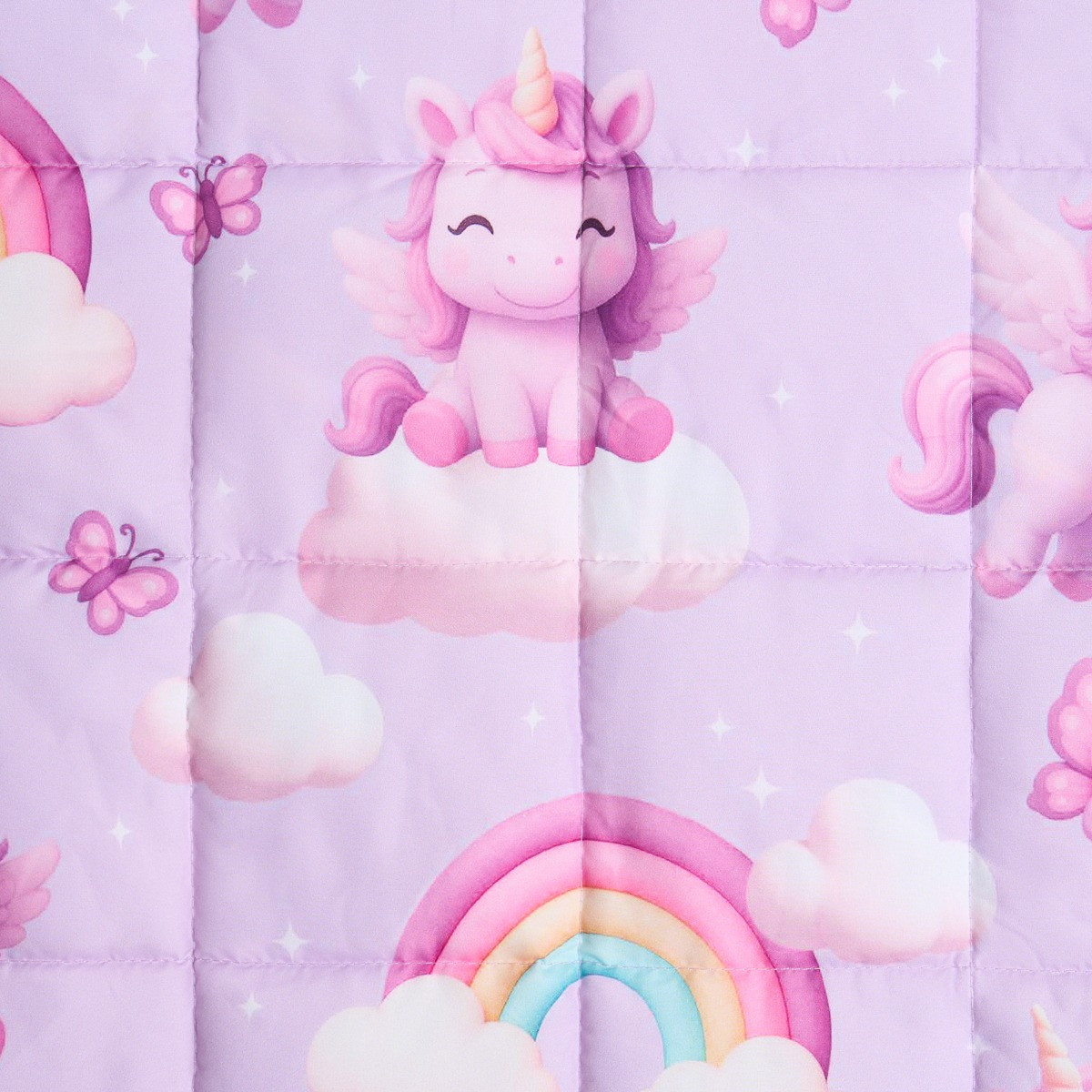 OHS Kids Unicorn Print Weighted Blanket, Lilac - 3kg>