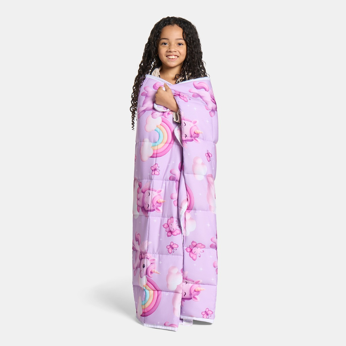 OHS Kids Unicorn Print Weighted Blanket, Lilac - 3kg>