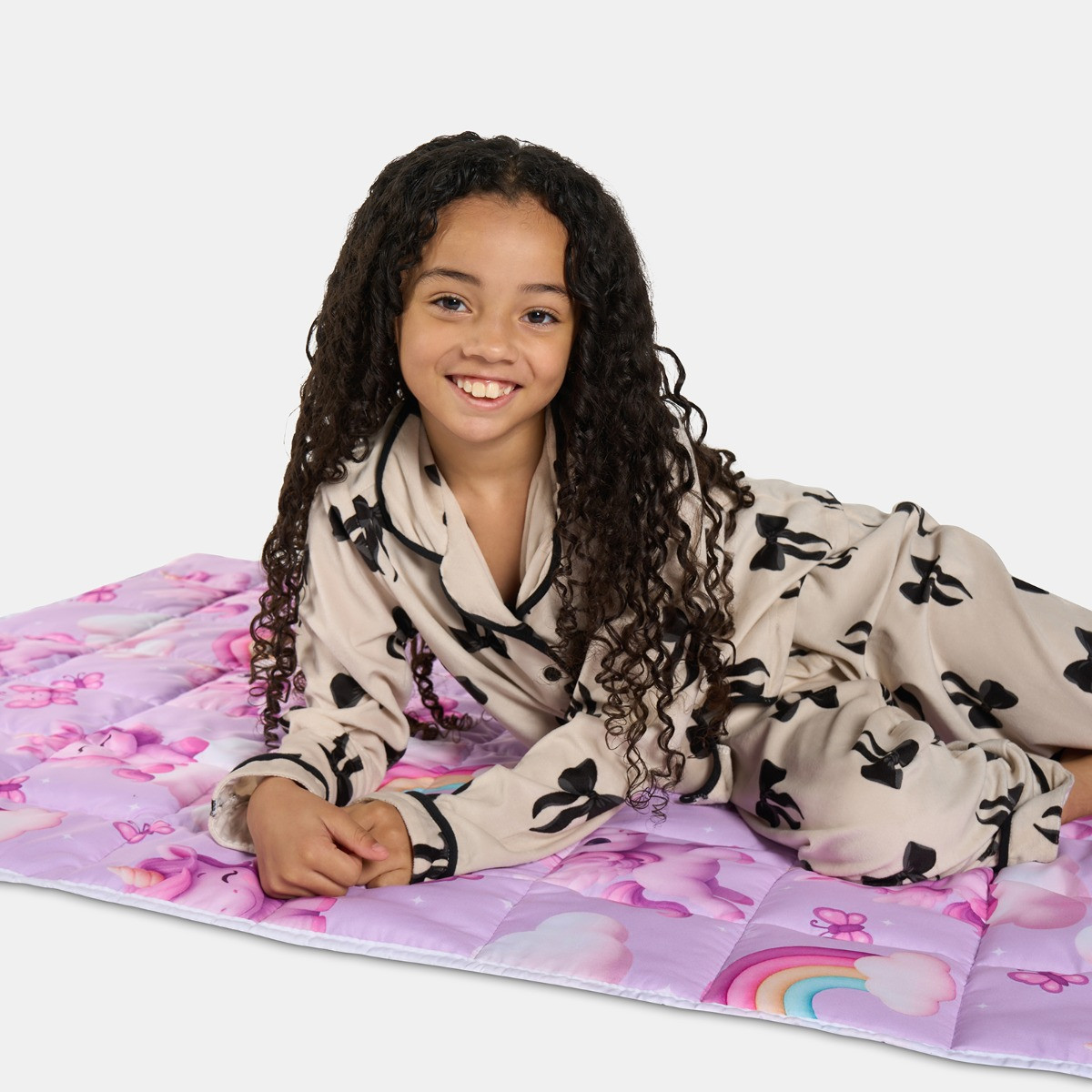 OHS Kids Unicorn Print Weighted Blanket, Lilac - 3kg>