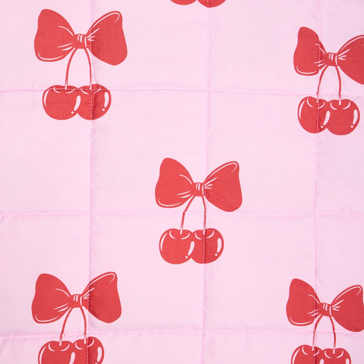 OHS Kids Cherry Bow Print Weighted Blanket, Pink/Red - 3kg>