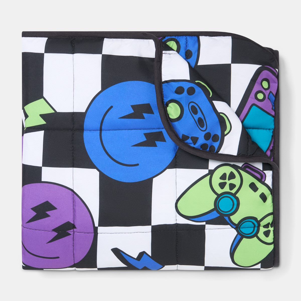 OHS Kids Gaming Checkerboard Print Weighted Blanket, Multi - 3kg>