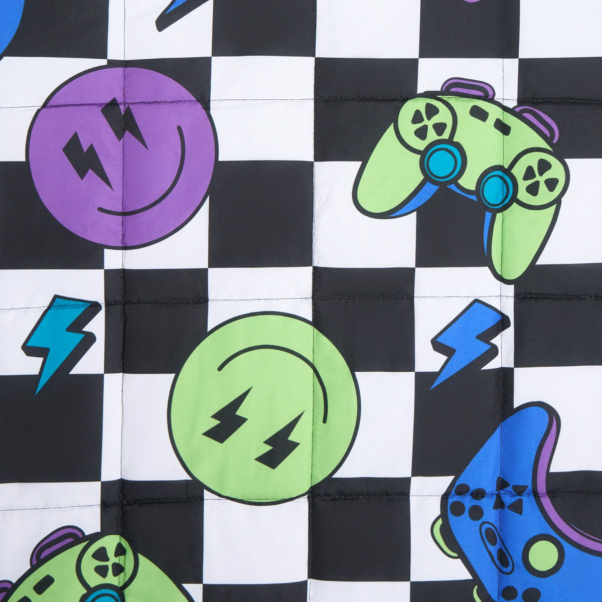OHS Kids Gaming Checkerboard Print Weighted Blanket, Multi - 3kg>