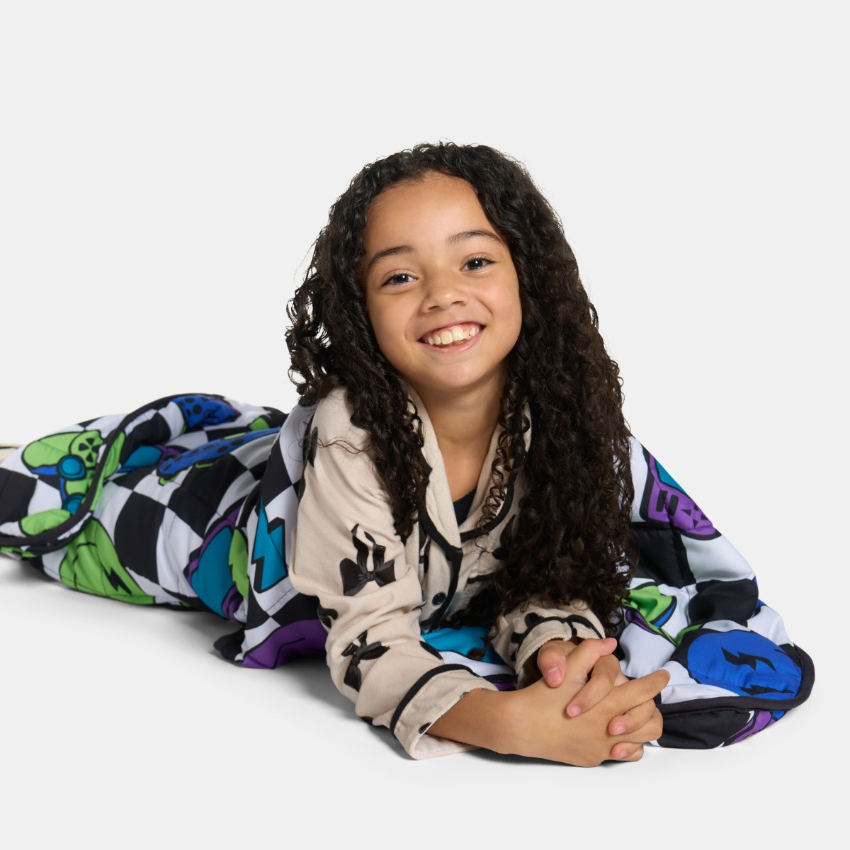 OHS Kids Gaming Checkerboard Print Weighted Blanket, Multi - 3kg>
