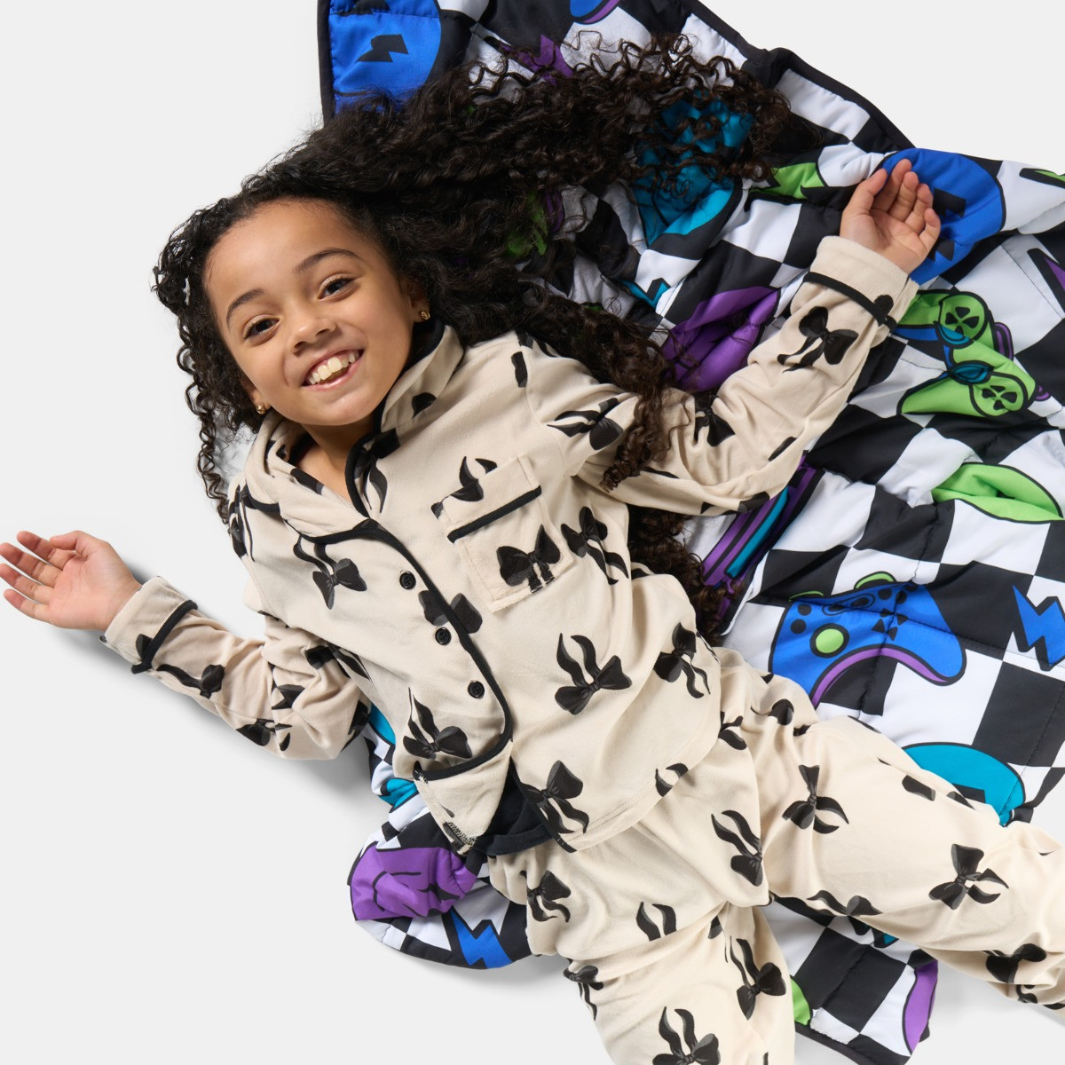 OHS Kids Gaming Checkerboard Print Weighted Blanket, Multi - 3kg>