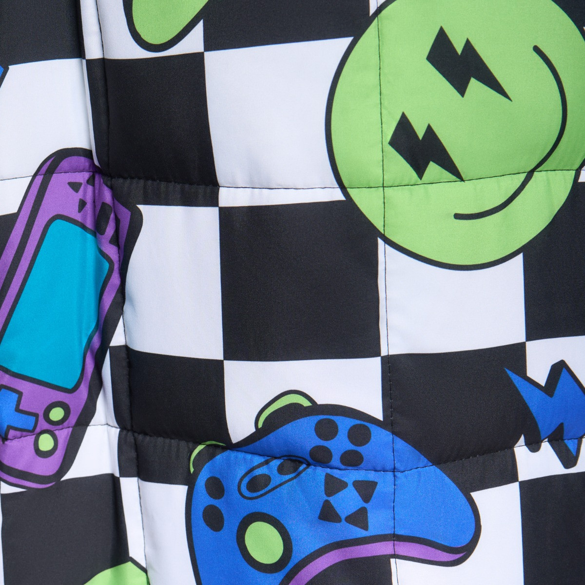 OHS Kids Gaming Checkerboard Print Weighted Blanket, Multi - 3kg>