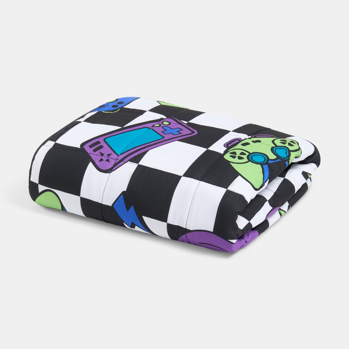 OHS Kids Gaming Checkerboard Print Weighted Blanket, Multi - 3kg>