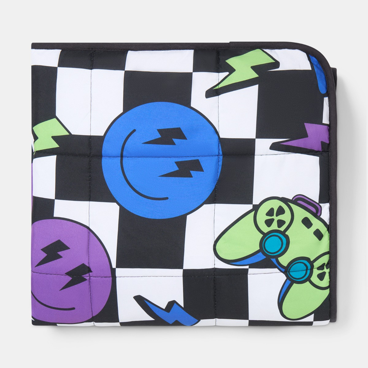 OHS Kids Gaming Checkerboard Print Weighted Blanket, Multi - 3kg>