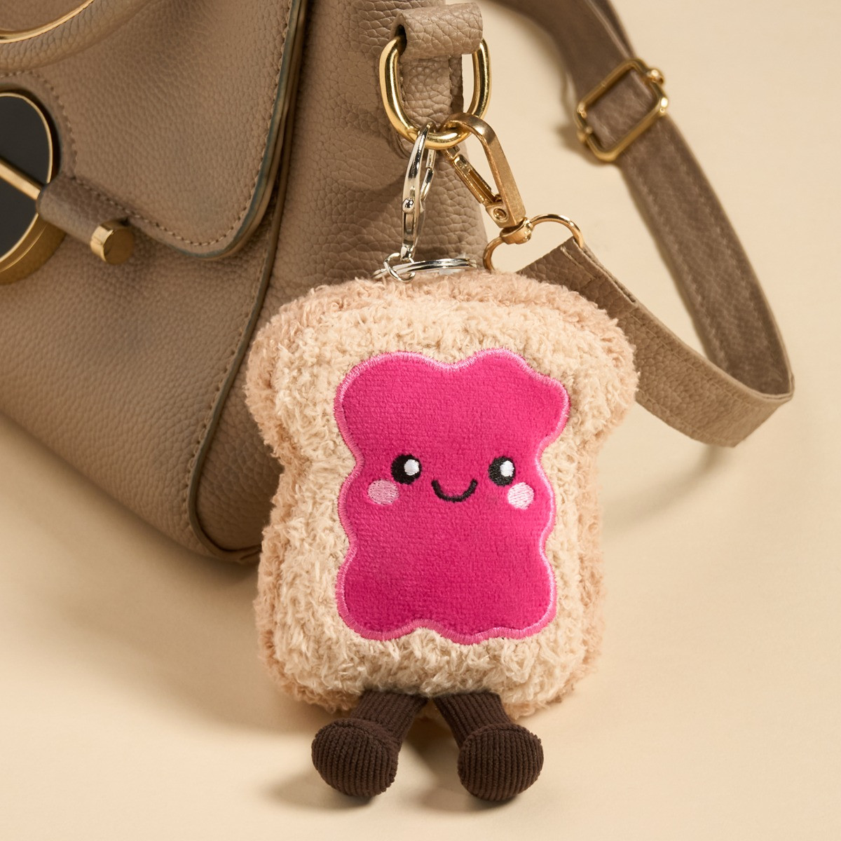 OHS Rosie The Jam Toast Keyring - Hot Pink/Natural>